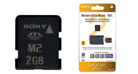 2GB Memory Stick Micro™ M2™ (includes M2 Duo adaptor) 2GB Memory Stick Micro™ M2™ (includes M2 Duo adaptor)