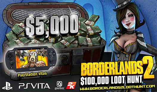 Borderlands®2 $100,000 Loot Hunt - Win a PS Vita and more! Borderlands®2 $100,000 Loot Hunt - Win a PS Vita and more!