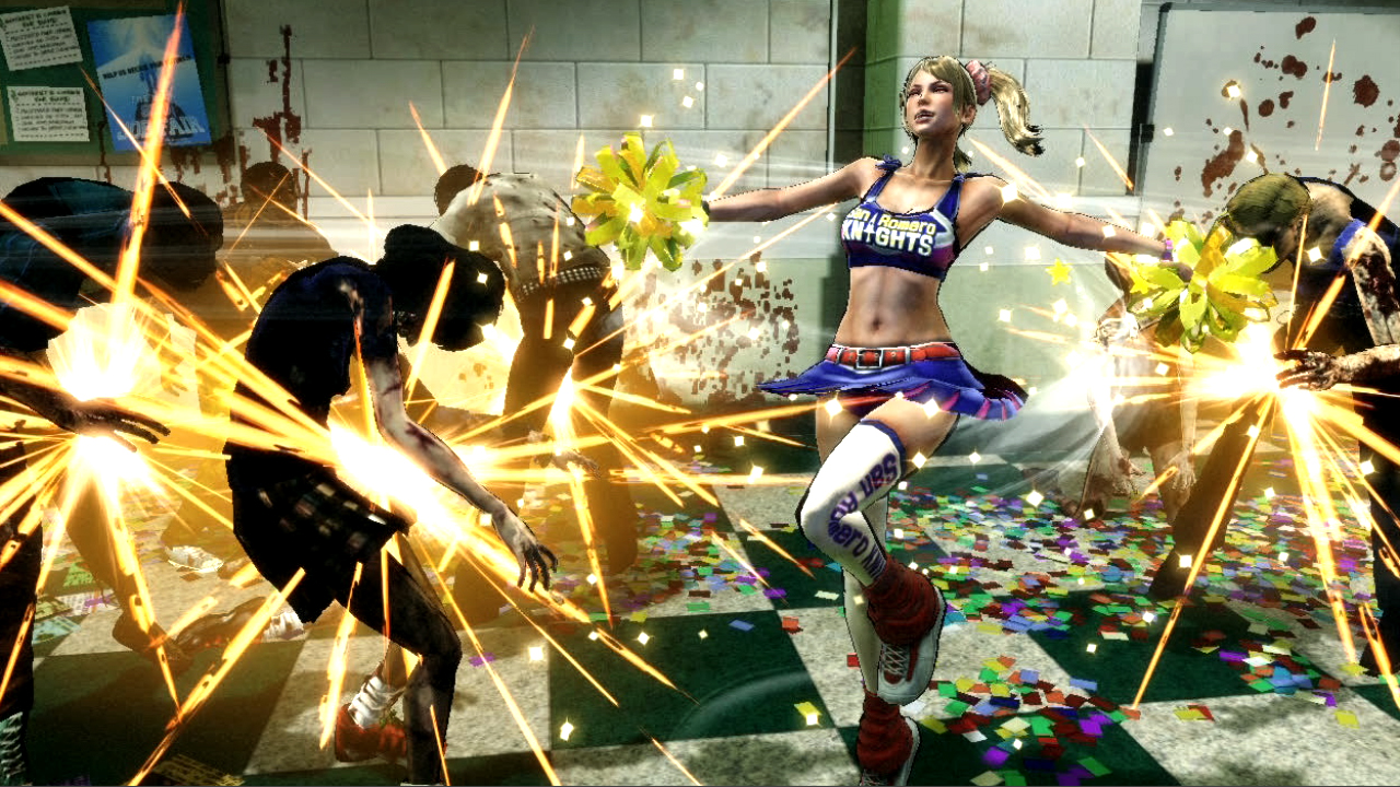 The pom-pom attacks in Lollipop Chainsaw are pretty ineffective