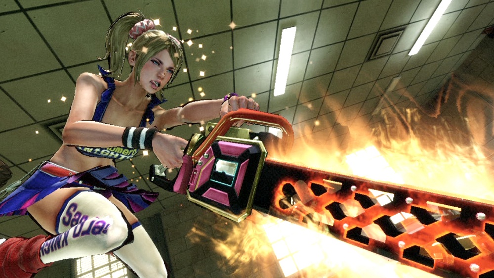 In Lollipop Chainsaw, there's nothing more formidable than a cheerleader with a pink chainsaw